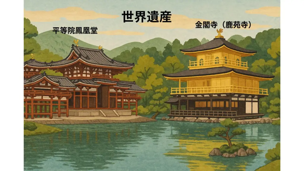 池に浮かぶような美しさ｜平等院鳳凰堂と金閣寺の意外な共通点とは