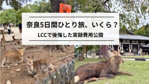奈良5日間ひとり旅、いくら？LCCで後悔した実録費用公開