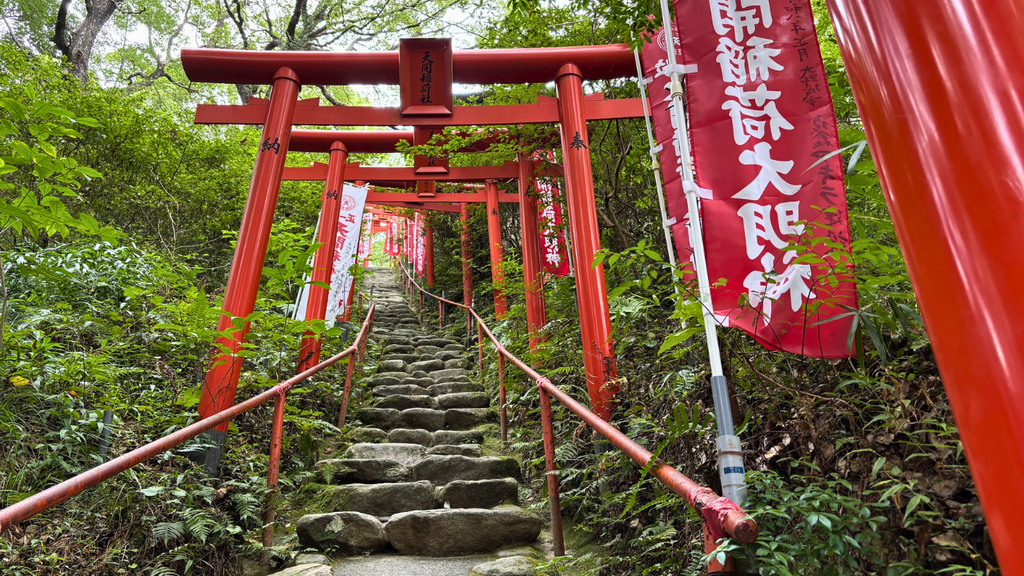 天開稲荷社の参道に連なる朱い鳥居